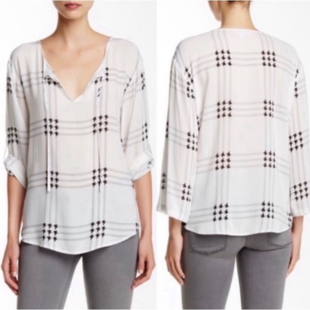 BB Dakota Chandler houndstooth plaid shirt S